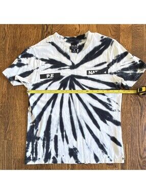 P.E Nation Men's XS Black White Tie-Dye Logo Crew Neck Short Sleeve T-Shirt